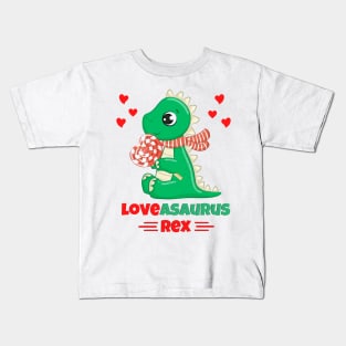 Loveasaurus Rex Valentine's Day dinosaur lovers Kids T-Shirt